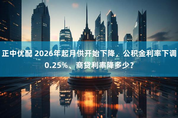 正中优配 2026年起月供开始下降，公积金利率下调0.25%、商贷利率降多少？